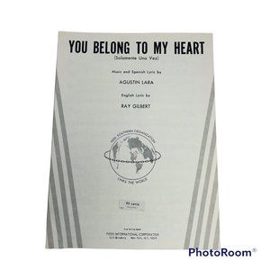 1941 You Belong To Me Agustin Lara Vintage Sheet Music Peer International